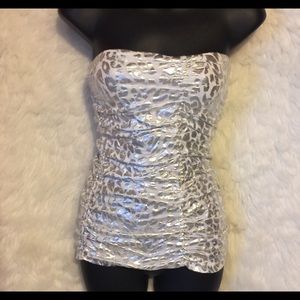 FANG Strapless silver mini dress size extra large